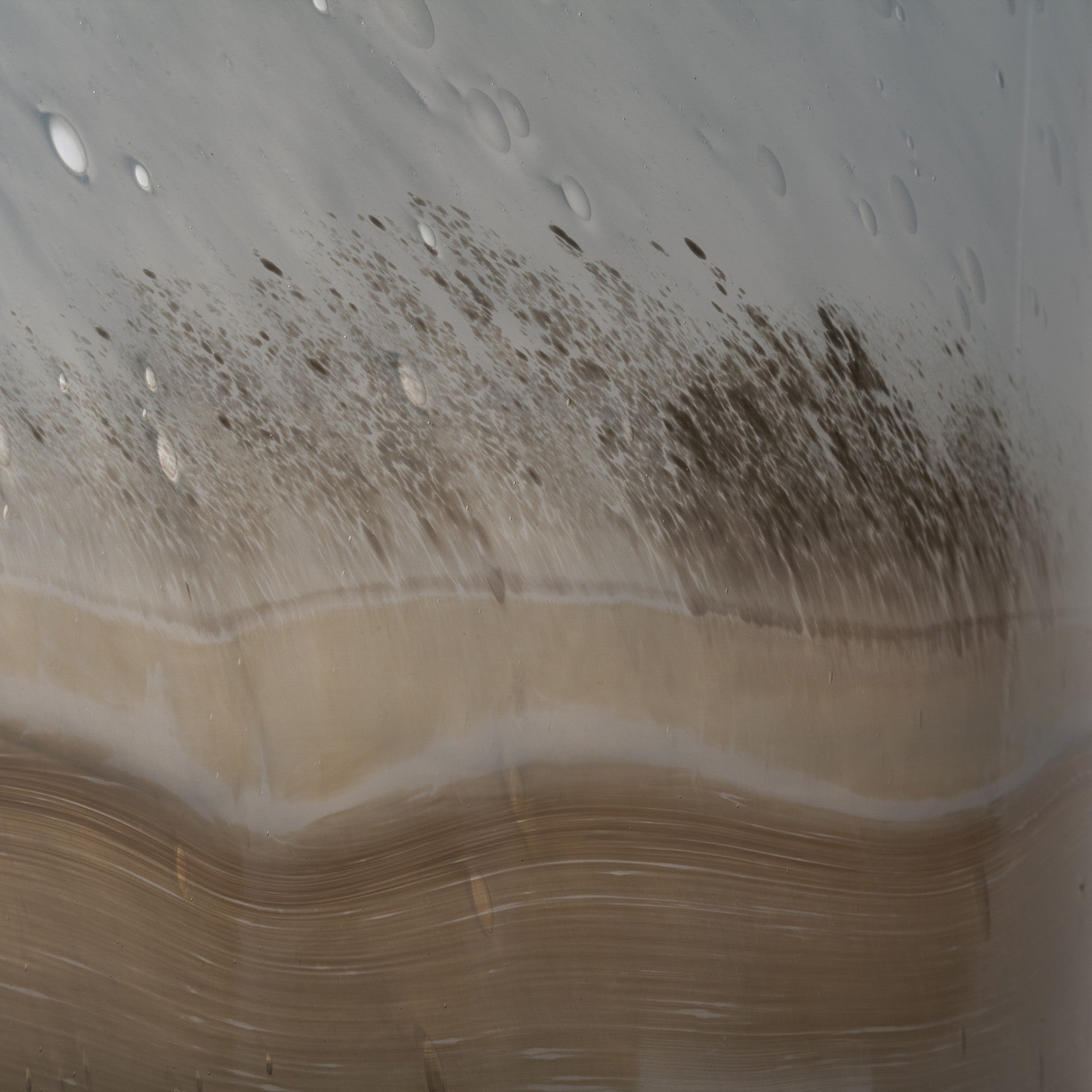 Ocean Wave Colored Bubble Glass Oval Urn Glass Vase 15"