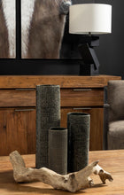 Black and Gold Check Tall Ceramic Vase 10