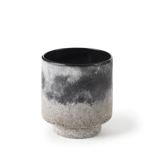 Black Brown and Gray Ombre Textured Ceramic Vase 6"
