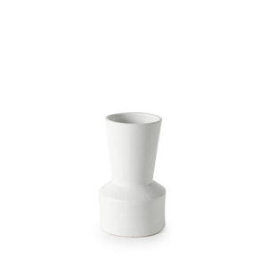White Contempo Deco Ceramic Vase 9"