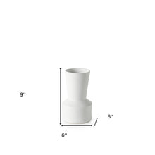 White Contempo Deco Ceramic Vase 9