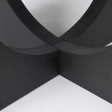 Black Wood Round Geometric Dining Table