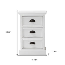 Classic White Three Drawer Nightstand