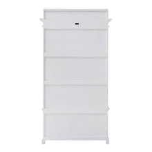 Classic White Entryway Coat Rack and Bench with Drawers