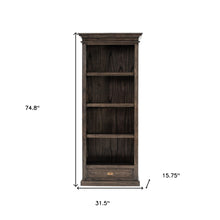 Black Wash Bookcase With One Drawer