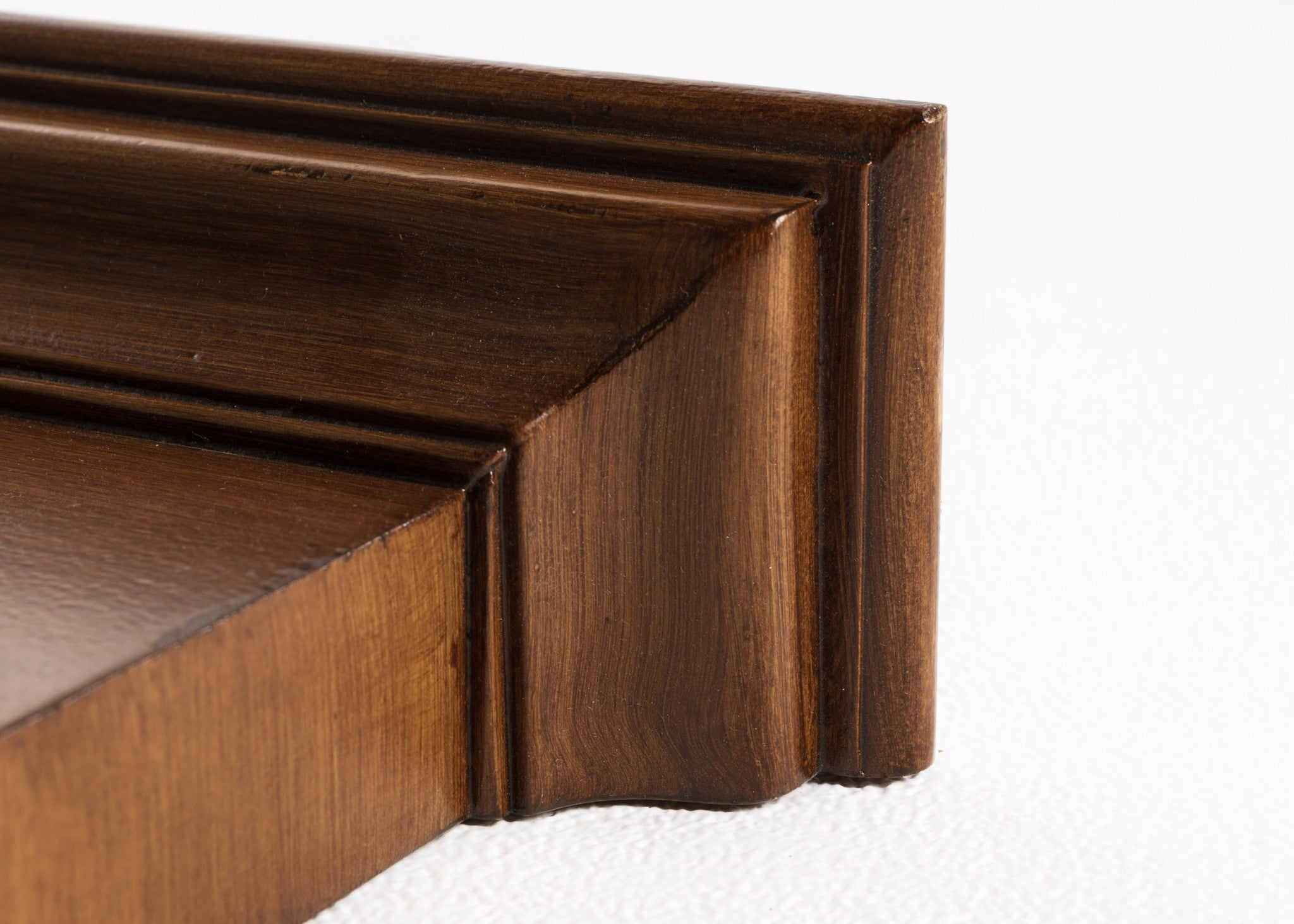 Rustic Mahogany Brown Wood Four Hook Hanging Coat Rack