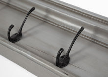 Rustic Antiqued Gray Wood Four Hook Hanging Coat Rack