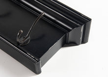 Rustic Antiqued Black and White Eight Hook Hanging Coat Rack