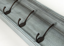 Rustic Antiqued Black and Blue Eight Hook Hanging Coat Rack