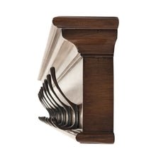 Rustic Mahogany Brown Wood Eight Hook Hanging Coat Rack