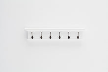 Traditional Classic White Wood Six Hook Hanging Coat Rack