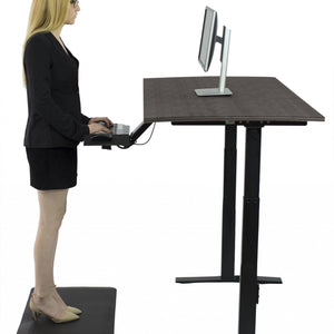Black Bamboo Dual Motor Electric Office Adjustable Computer Desk