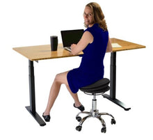 Black and Chrome Active Sitting Rolling Balance Desk Chair