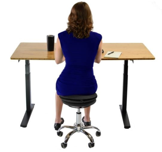 Black and Chrome Active Sitting Rolling Balance Desk Chair