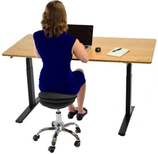 Black and Chrome Active Sitting Rolling Balance Desk Chair