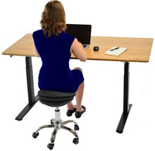 Black and Chrome Active Sitting Rolling Balance Desk Chair