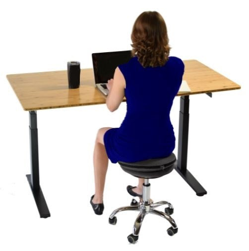 Black and Chrome Active Sitting Rolling Balance Desk Chair