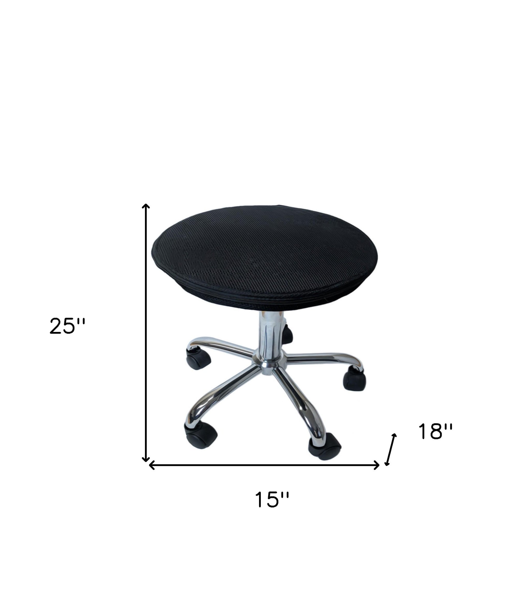 Black and Chrome Active Sitting Rolling Balance Desk Chair