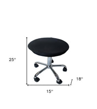 Black and Chrome Active Sitting Rolling Balance Desk Chair