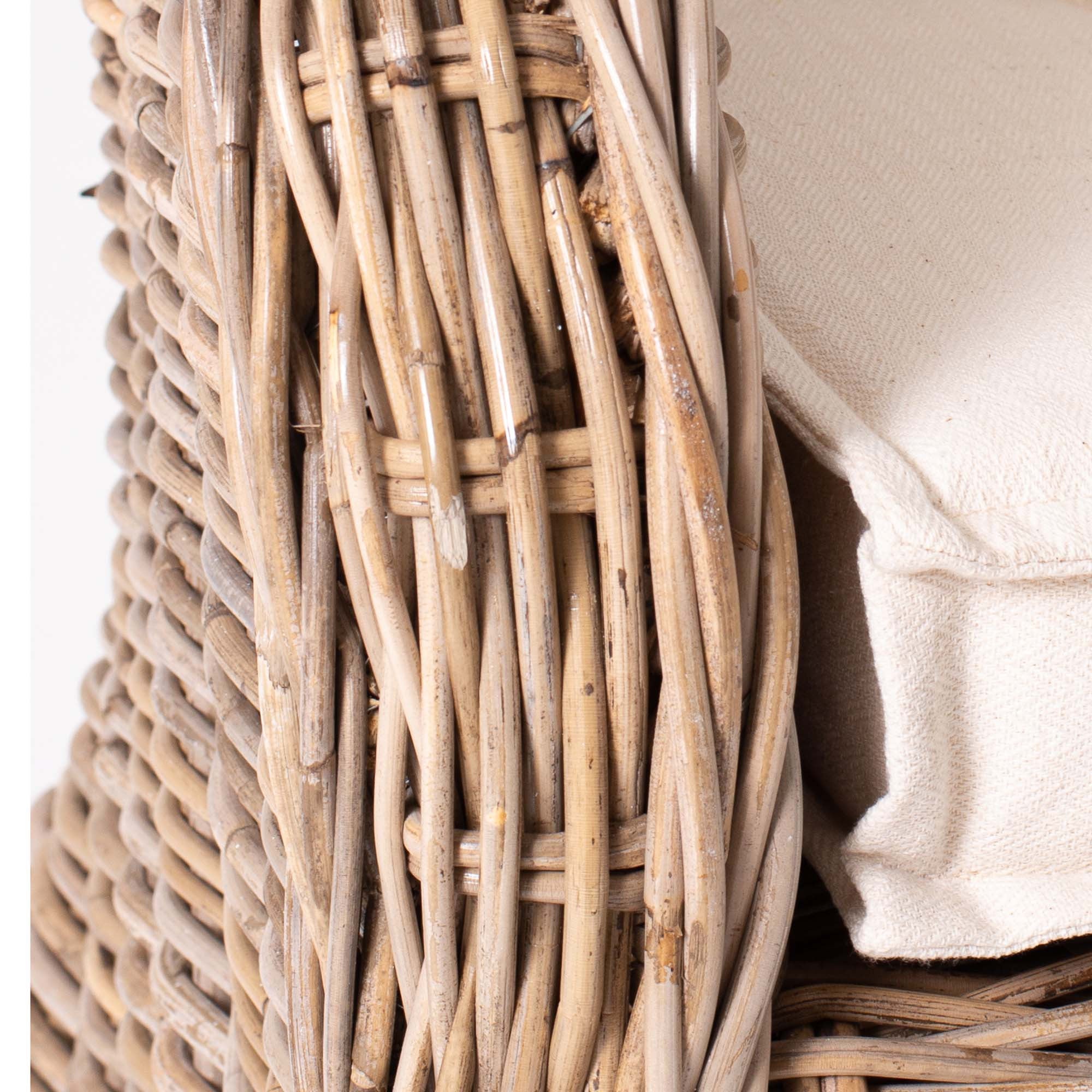 Natural Brown Cotton Wingback Dining Chairs Set Of 2