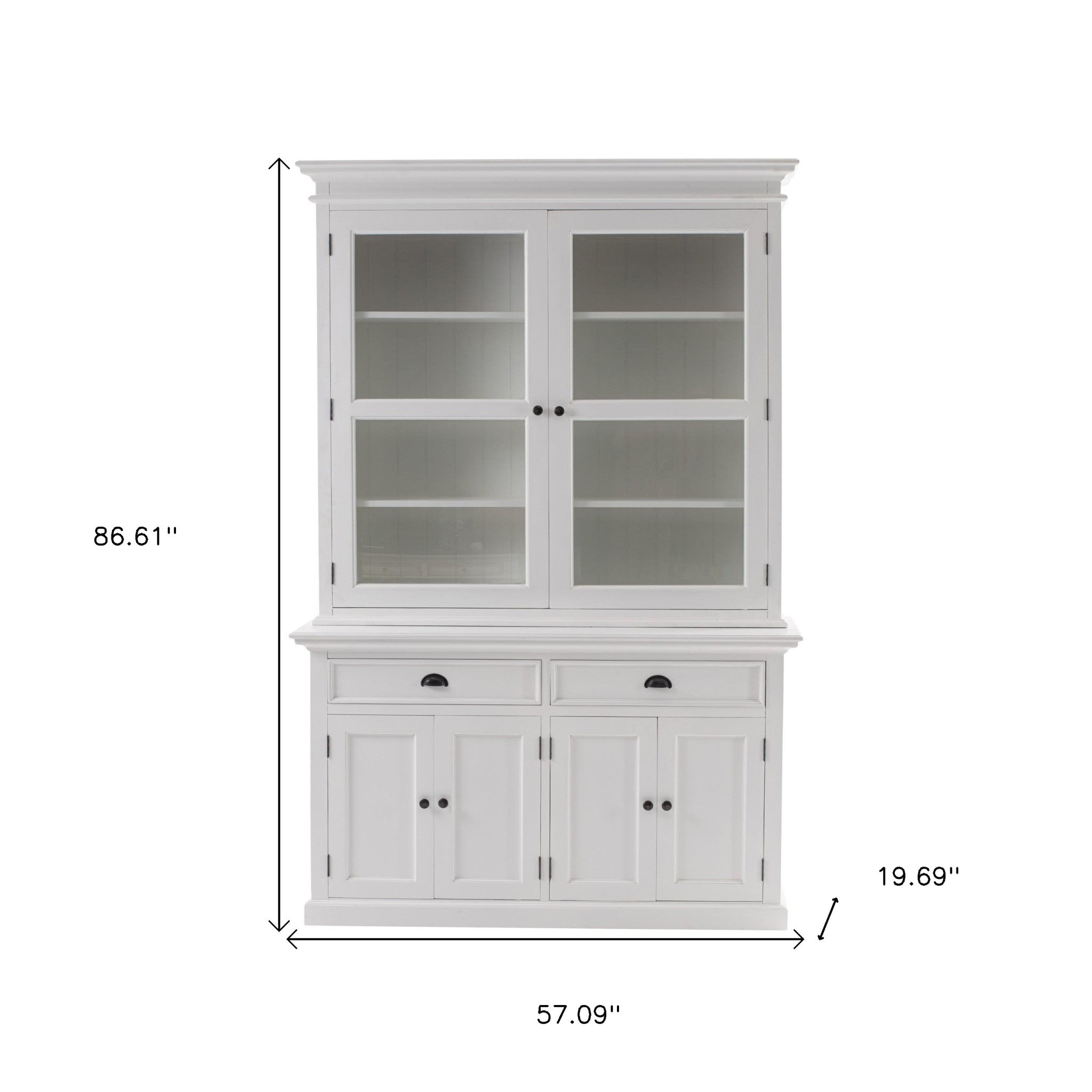 Classic White Glass Display Hutch