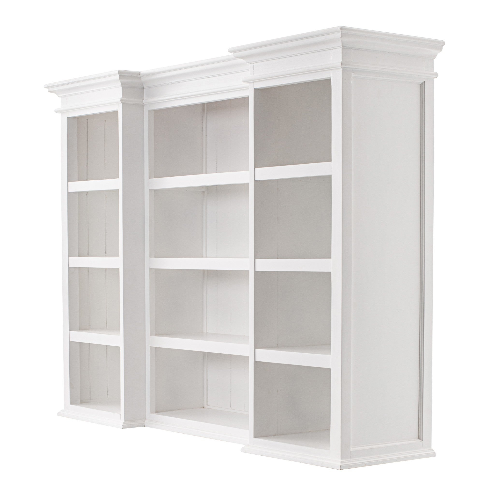 71" White Standard Dining Hutch With Eight Shelves And Three Drawers