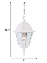 Distressed White Beveled Glass Outdoor Hanging Light