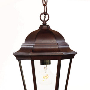 Dark Brown Domed Glass Lantern Hanging Light