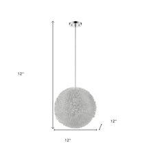 Luminary 1-Light Metallic Silver Pendant With Hand Woven Aluminum Wire Shade (12