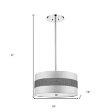 Harmony 3-Light Metallic Silver Pendant With Crystal Studded Platinum Sheen Shade