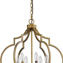 Peyton 6-Light Raw Brass Chandelier With Crystal Accents