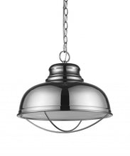 Ansen 1-Light Polished Nickel Pendant With Gloss White Interior Shade