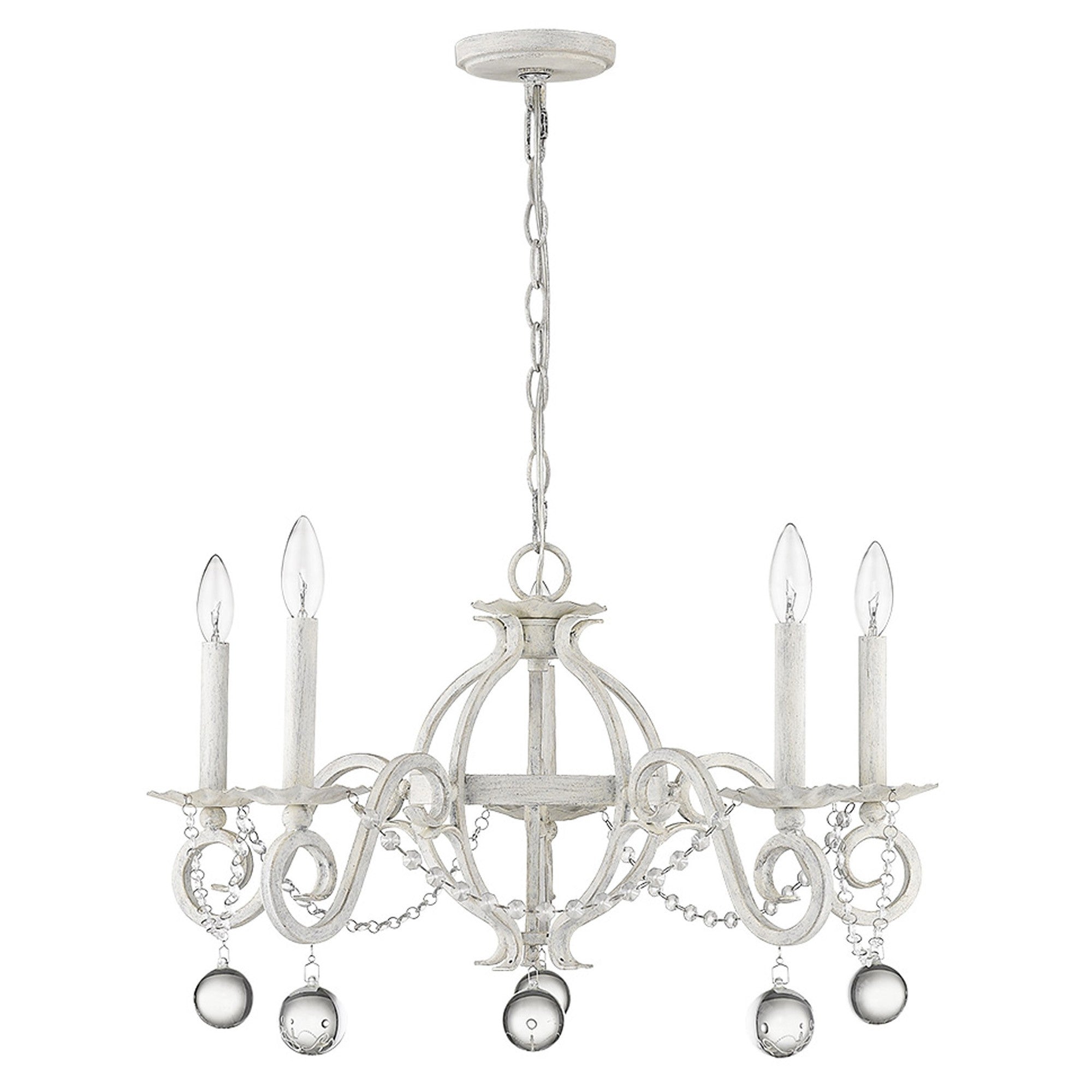 Callie 5-Light Country White Chandelier