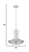 Newport 1-Light White Pendant With Polished Nickel Louver