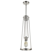 Jade 1-Light Polished Nickel Pendant With Vertical Structural Frames