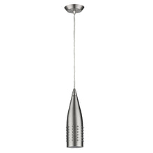 Narrow Silver Hanging Light with Glass Studs