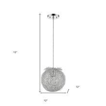 Distratto 1-Light Polished Chrome Pendant Enmeshed Aluminum Wire Shade (12