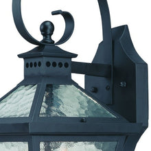 XL Two Light Matte Black Hammered Glass Wall Light