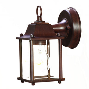 Dark Brown Hanging Glass Lantern Wall Light