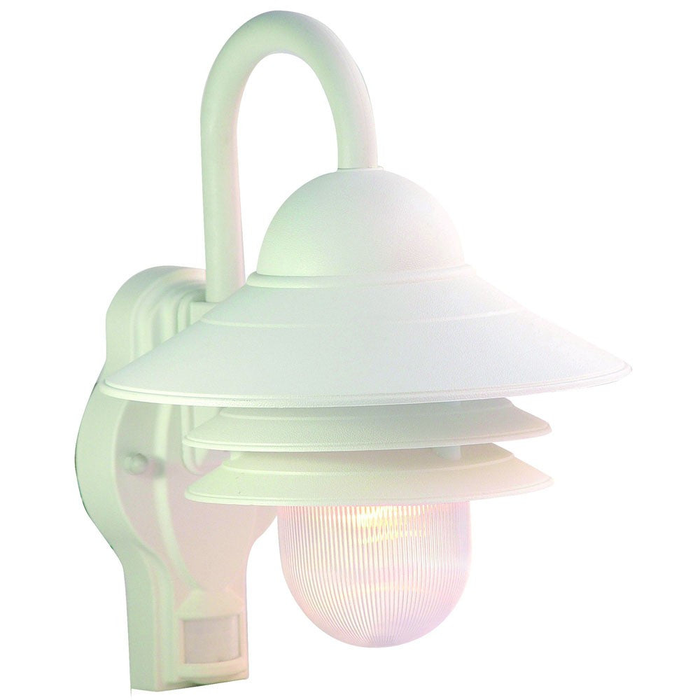 White Motion Sensor Outdoor Wall Light