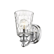 Silver Metal and Pebbled Glass Wall Light