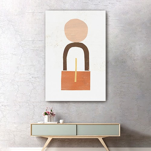 Abstract Orange Shapes In Balance Unframed Print Wall Art