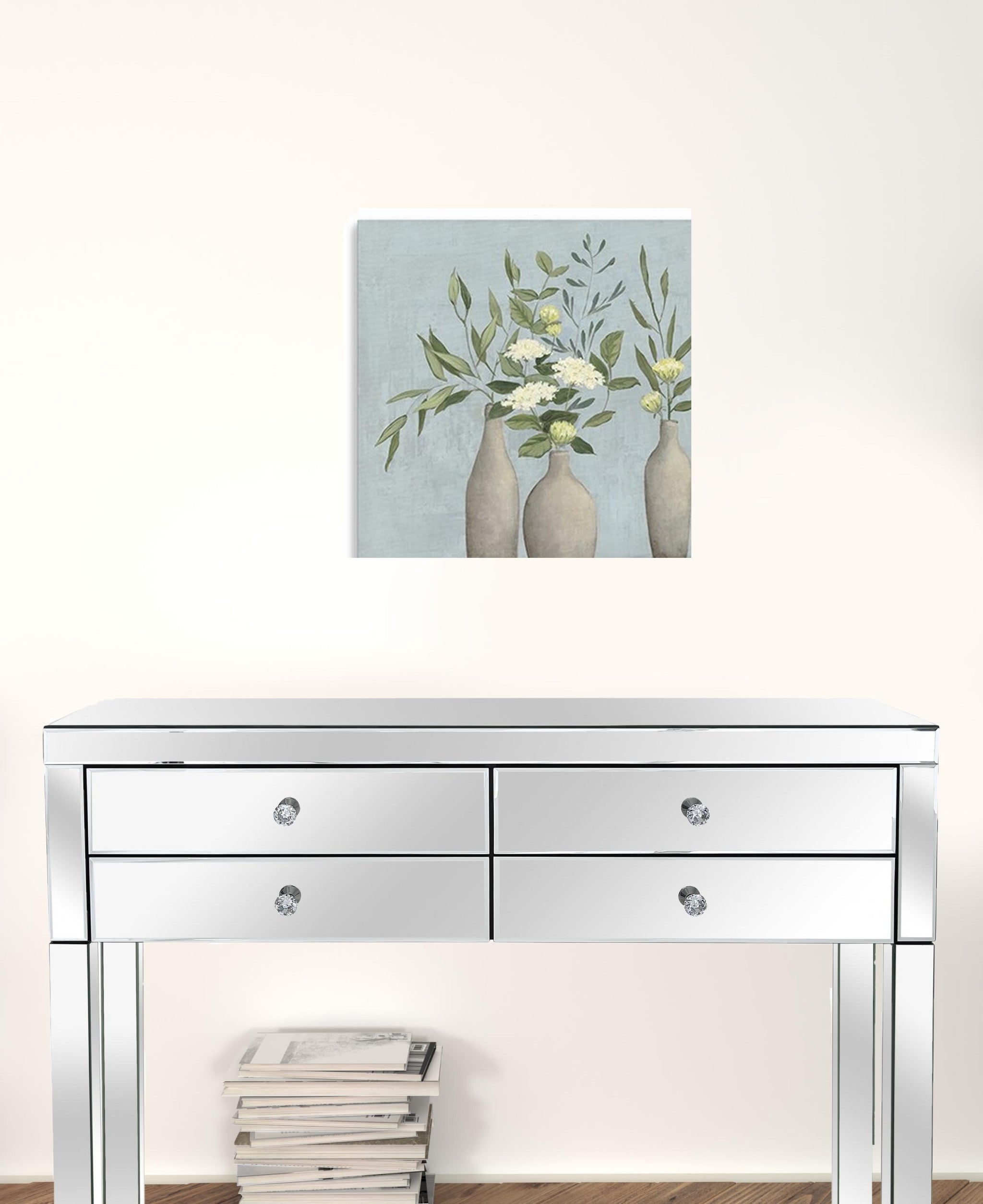 Bohemian Flowers In Ceramic Vases Unframed Print Wall Art