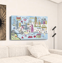 Fun Illustrated Nyc Map Unframed Print Wall Art