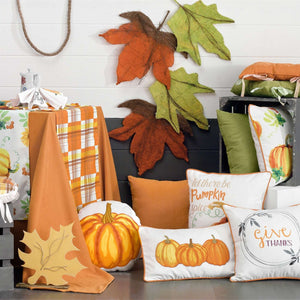 18 X 18 Orange Solid Color Zippered Polyester Throw Pillow