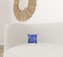 Blue and Silver Coral Reef Decorative Throw Pillow