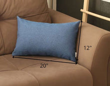 Blue Solid Lumbar Throw Pillow