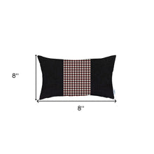 Red and Black Houndstooth Lumbar Throw Pillow