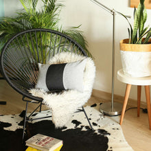 Lumbar de sección media gris y negro Cojín