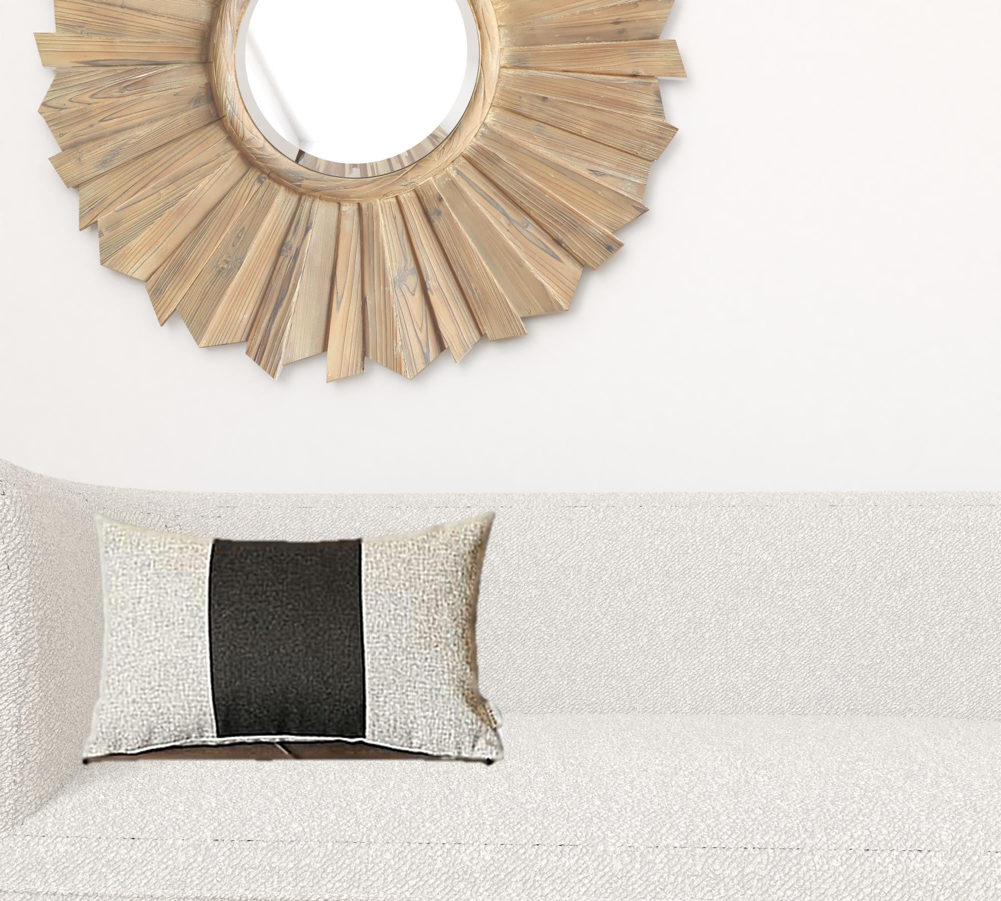 Lumbar de sección media gris y negro Cojín